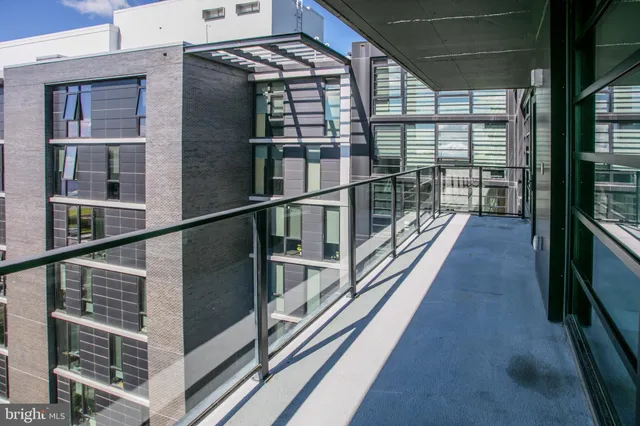 a view of a balcony with an outdoor space