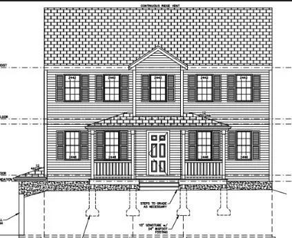 a front view of a building