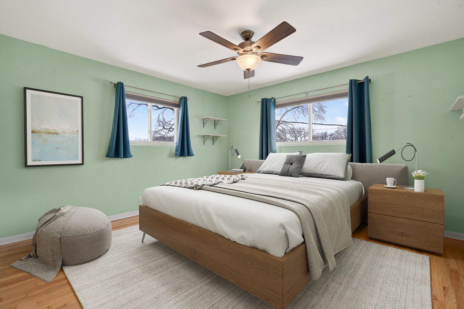 8516 West Normal Avenue Niles, IL 60714 - Photo 22 of 35 a bedroom with a bed and a painting on the wall