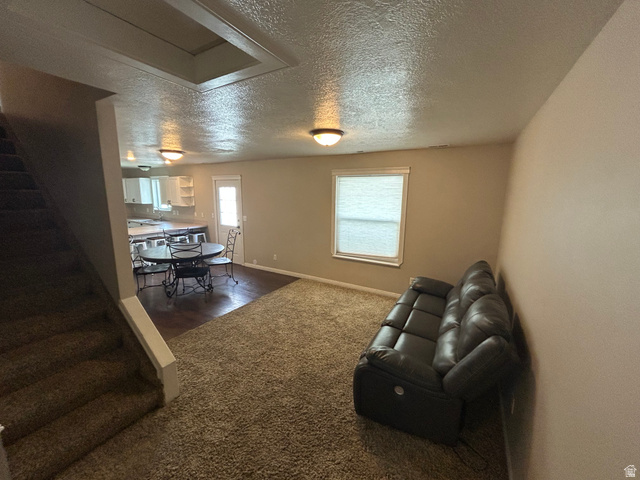 432 Spring Lane Logan, UT 84341 - Photo 5 of 22 Living room with baseboards and a textured ceiling