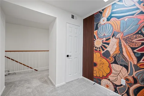 an entryway with a wall