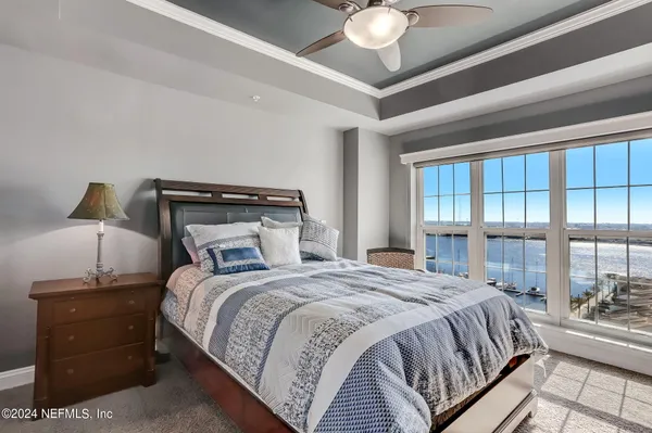 a room with a walk in closet and a window