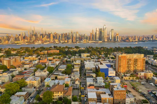 an aerial view of city
