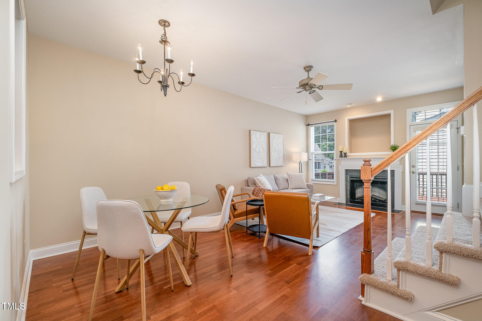 33 Grapevine Trail Durham, NC 27707 - Photo 9 of 30 a view of a livingroom with furniture and a chandelier