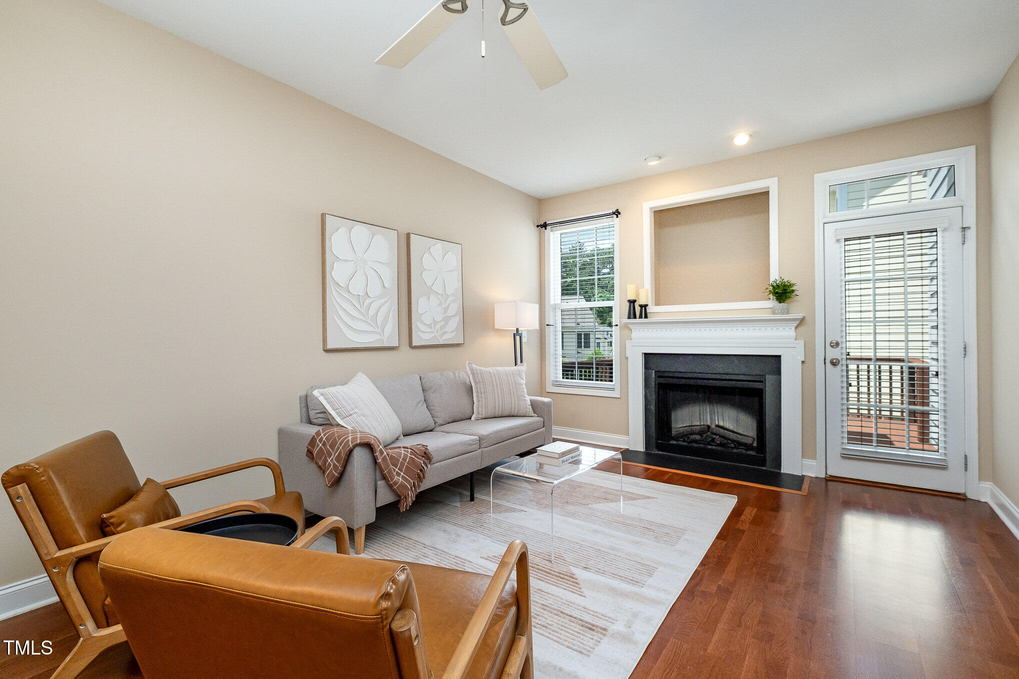 33 Grapevine Trail Durham, NC 27707 - Photo 2 of 30 a living room with furniture and a fireplace