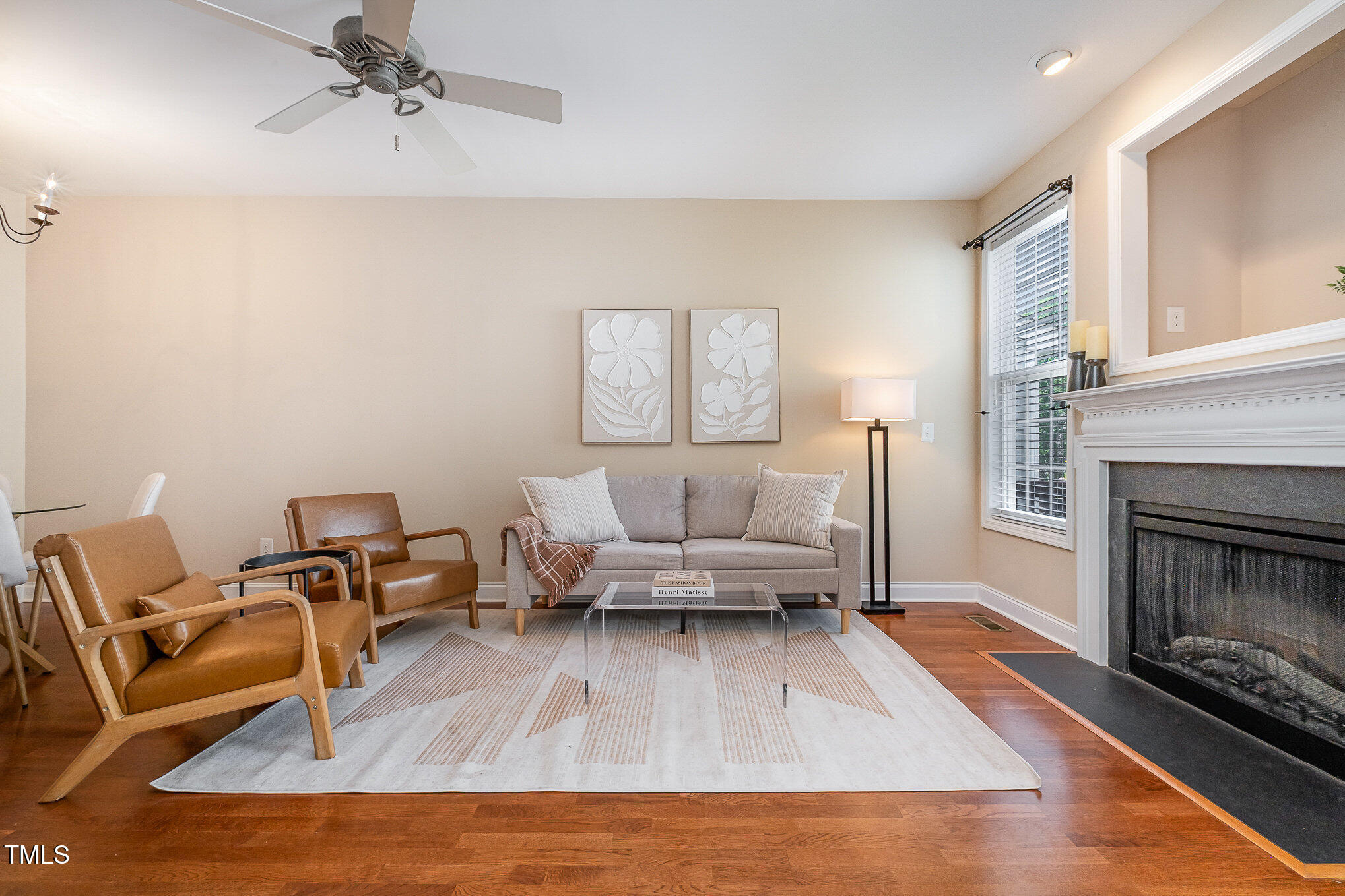 33 Grapevine Trail Durham, NC 27707 - Photo 6 of 30 a living room with furniture and a fireplace