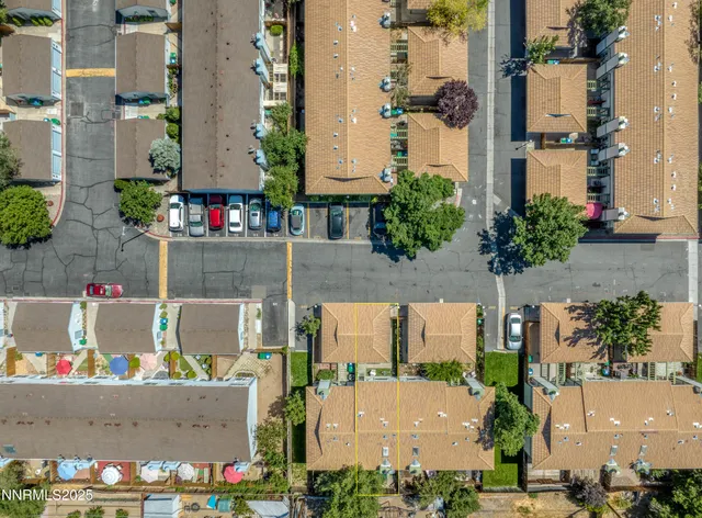 an aerial view of a house