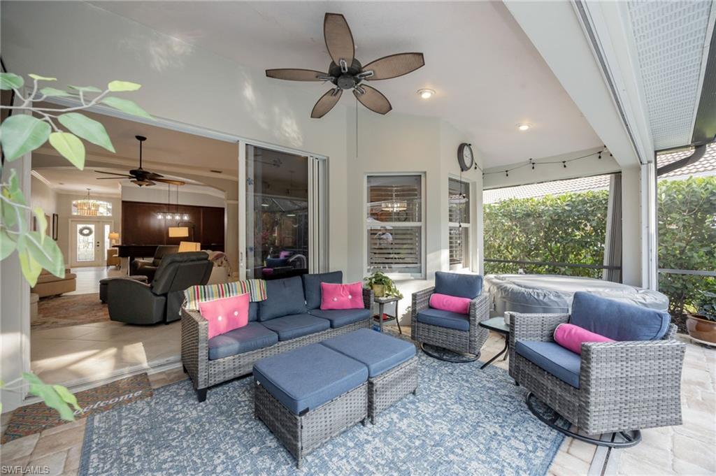 20350 Talon Trace Estero, FL 33928 - Photo 4 of 24 View of patio with ceiling fan and outdoor seating