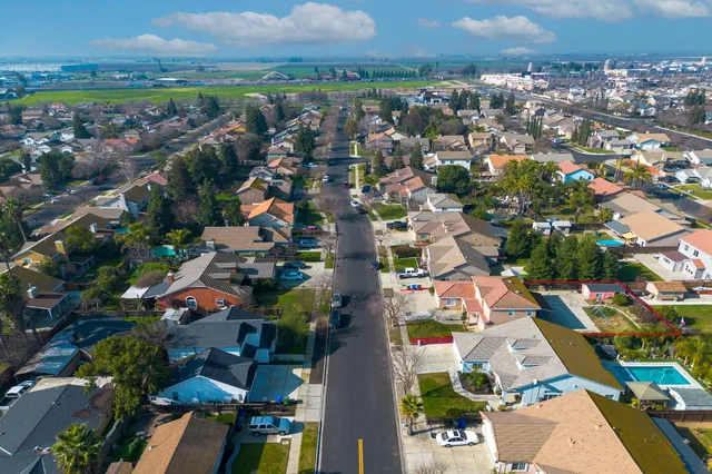an aerial view of multiple house