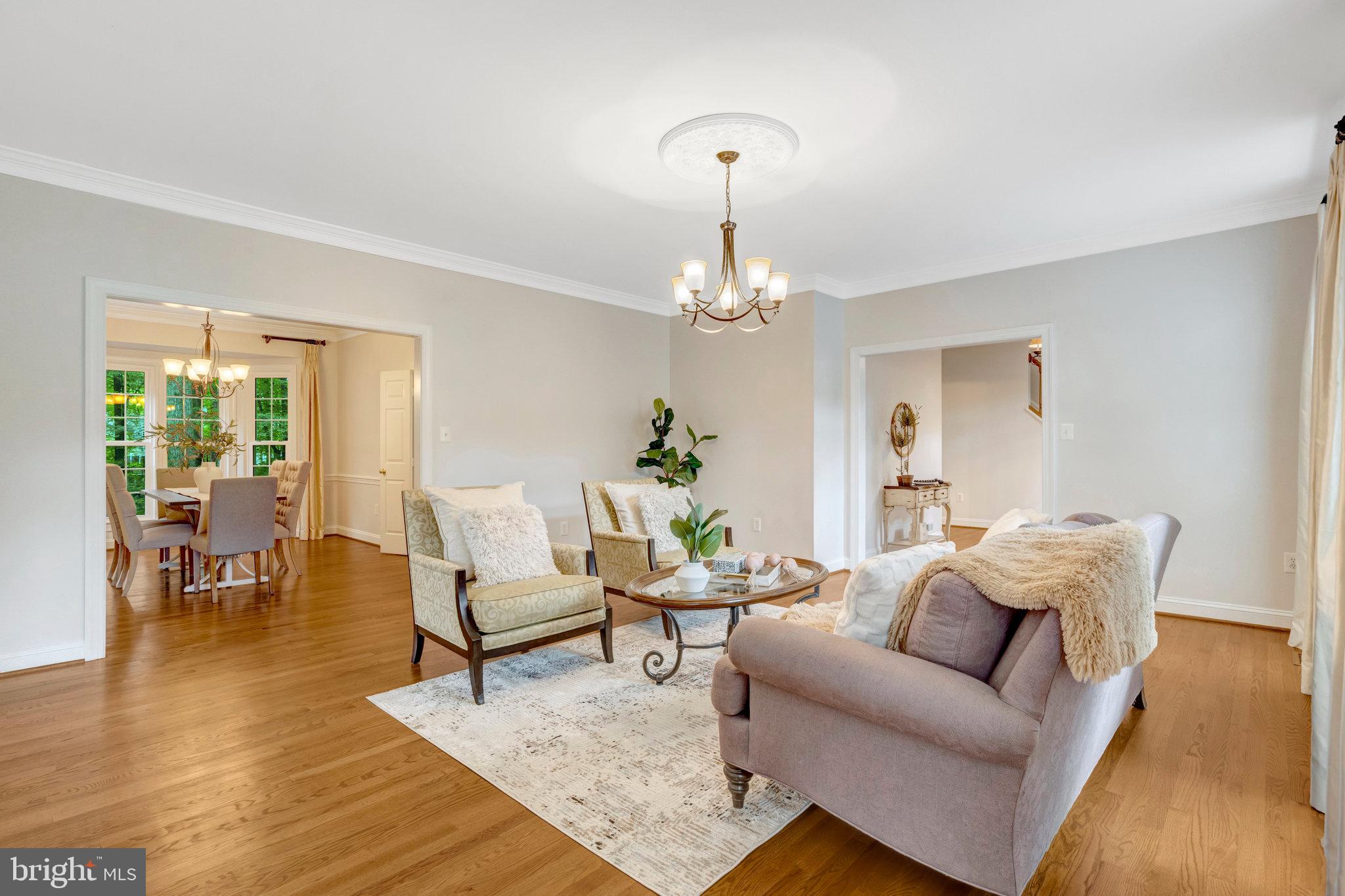 11181 Longwood Grove Drive Reston, VA 20194 - Photo 9 of 94 a living room with furniture and a chandelier
