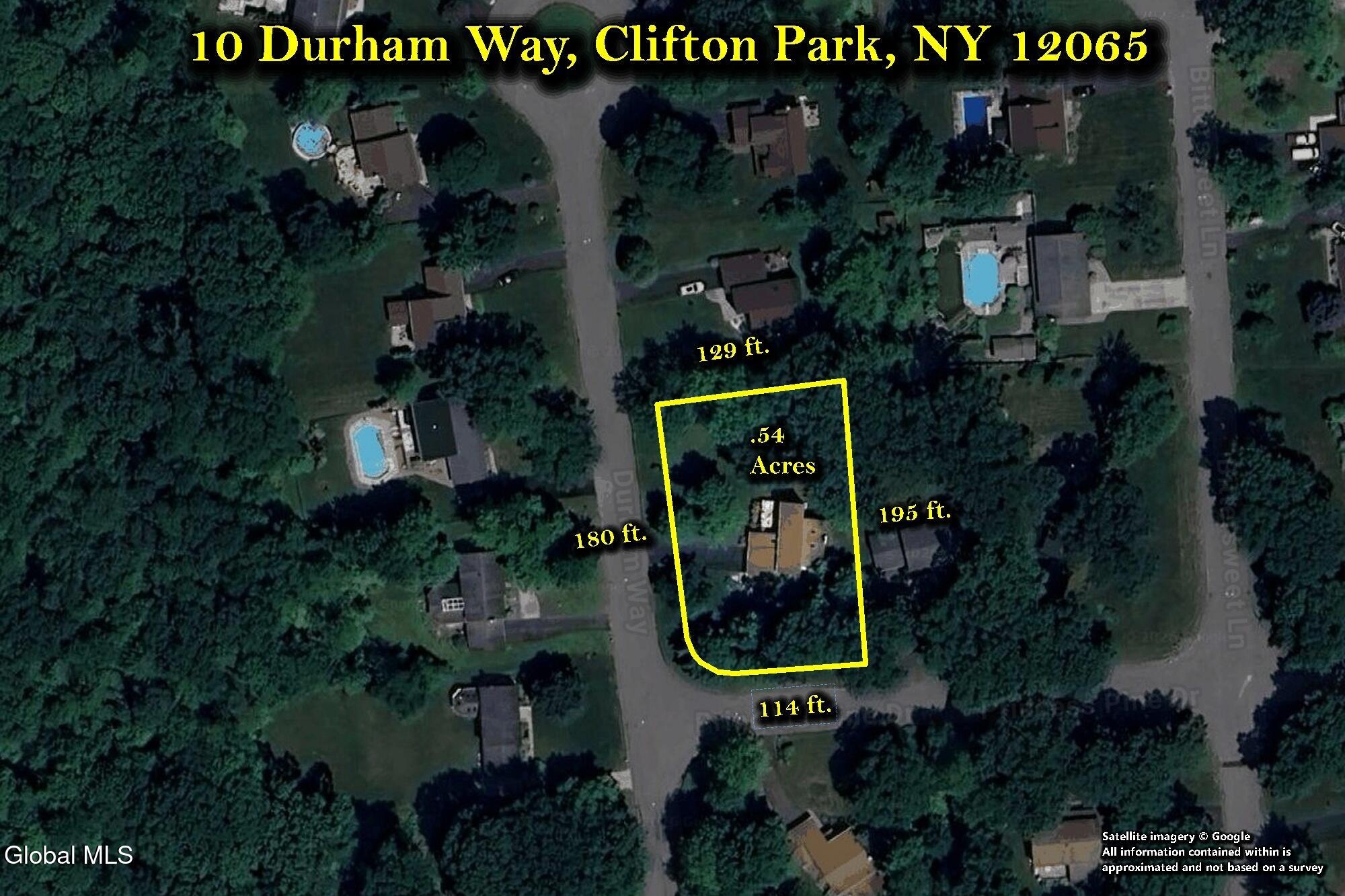 10 Durham Way Clifton Park, NY 12065 - Photo 49 of 50 Property Line Overlay - Satellite