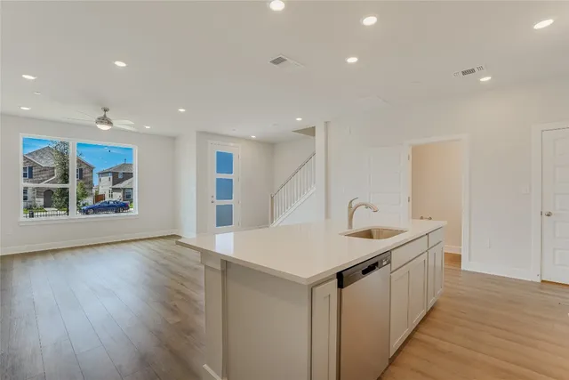 a room with a table and chairs