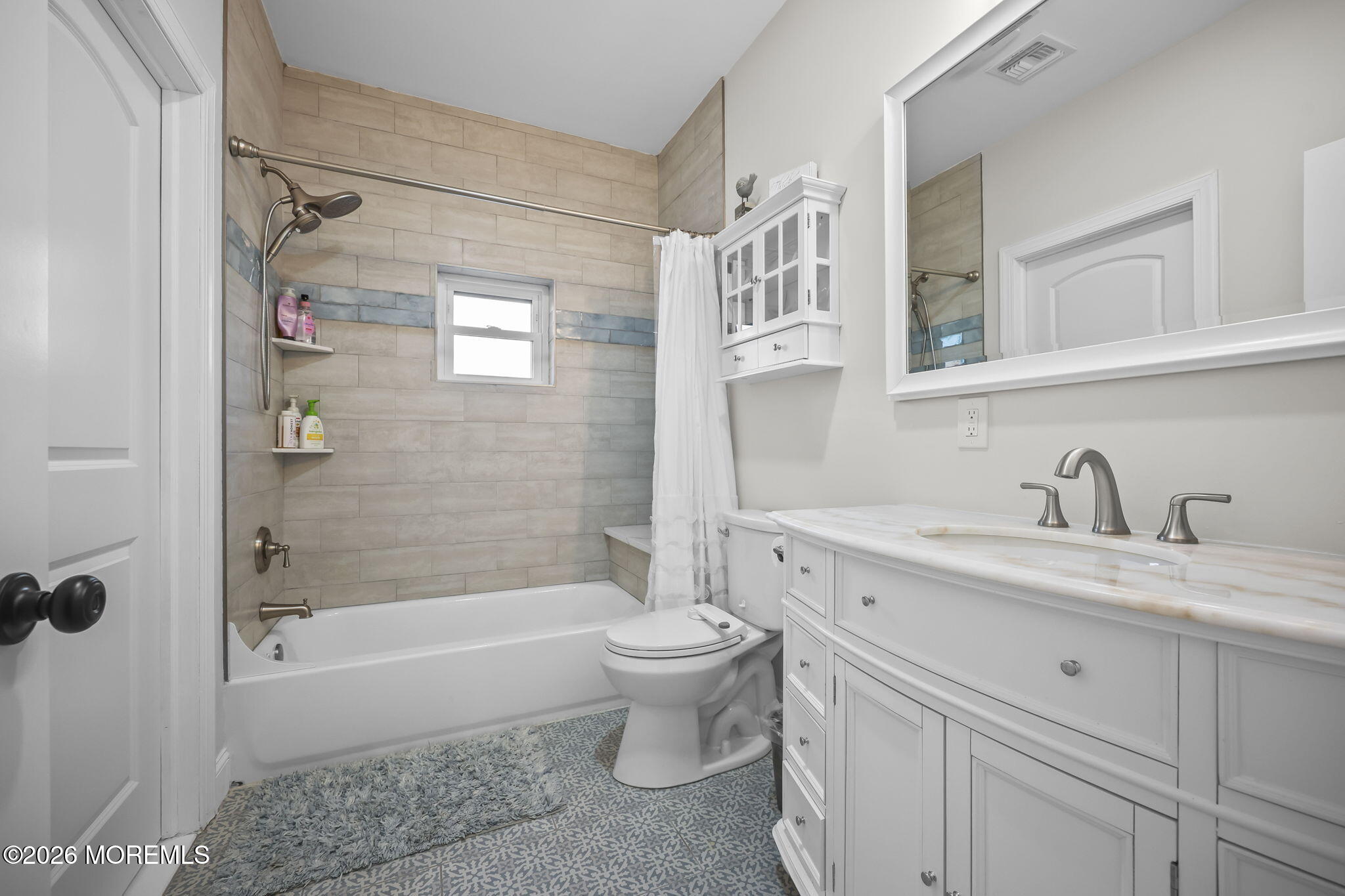 91 Davis Lane Red Bank, NJ 07701 - Photo 60 of 87 a bathroom with a granite countertop sink toilet and shower