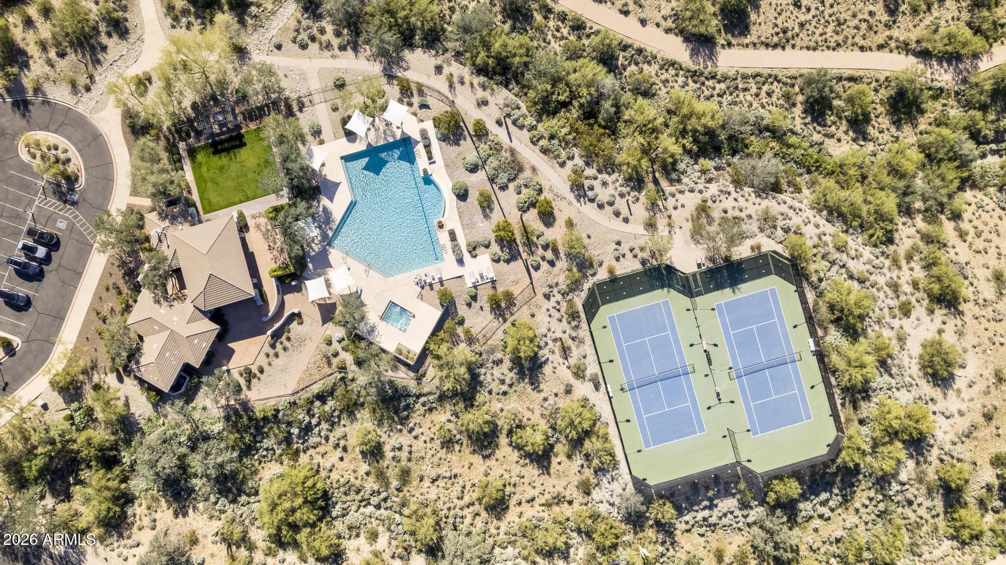 11448 East Raintree Drive Scottsdale, AZ 85255 - Photo 32 of 37 an aerial view of residential house with parking space