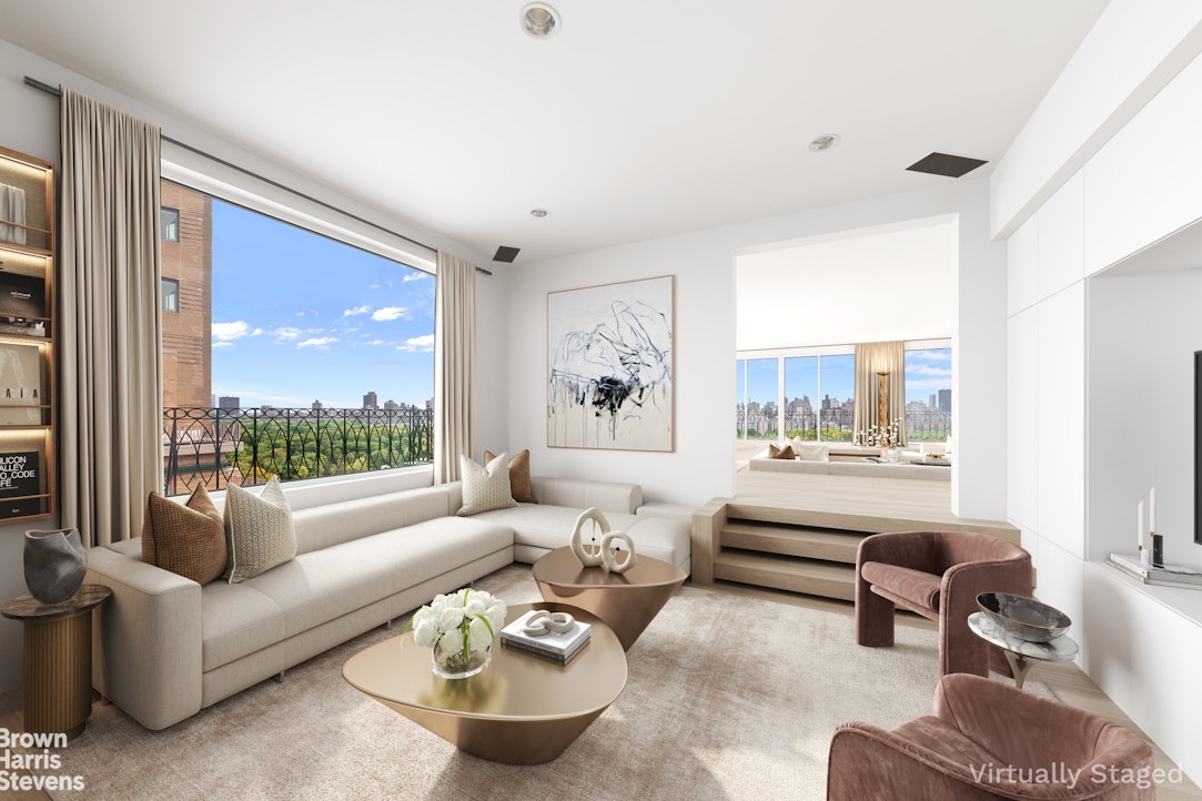 101 Central Park West, Unit PHF Manhattan, NY 10023 - Photo 11 of 27 a living room with furniture and a large window