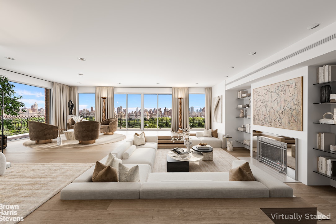 101 Central Park West, Unit PHF Manhattan, NY 10023 - Photo 4 of 27 a living room with furniture and a large window
