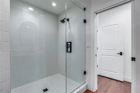 a bathroom with a shower