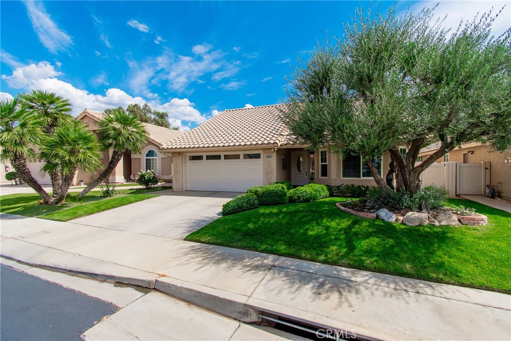 762 Torrey Pines Road Banning, CA 92220 - Photo 5 of 43 a front view of a house with a garden and trees