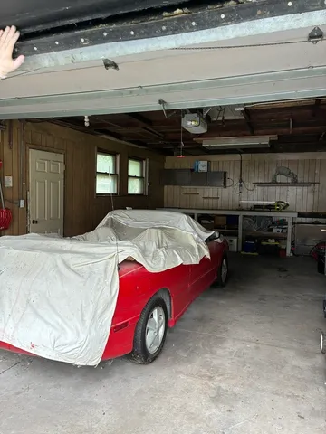 a car parked in garage