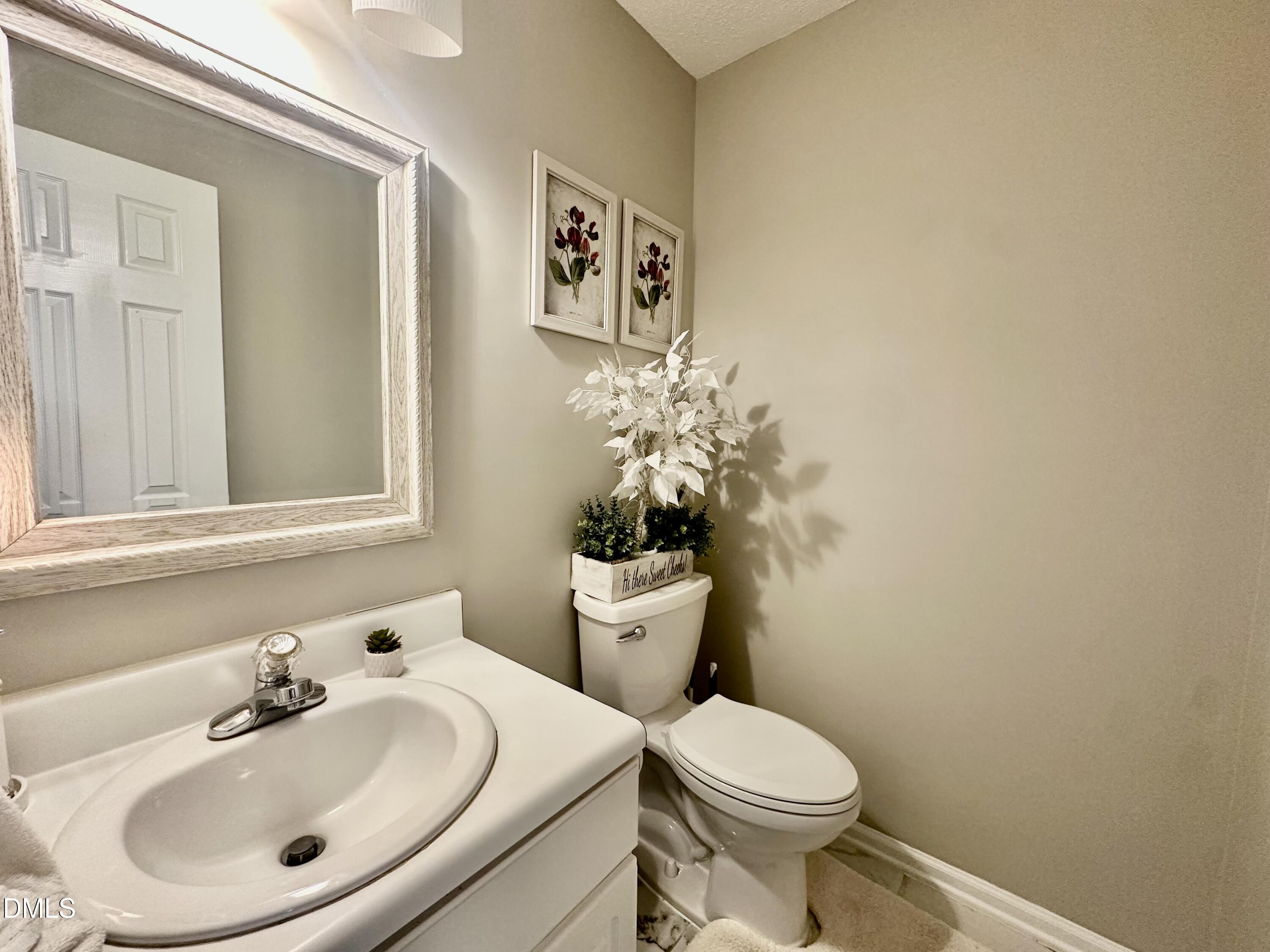2106 Walnut Bluffs Lane Raleigh, NC 27610 - Photo 8 of 15 a bathroom with a sink mirror and toilet