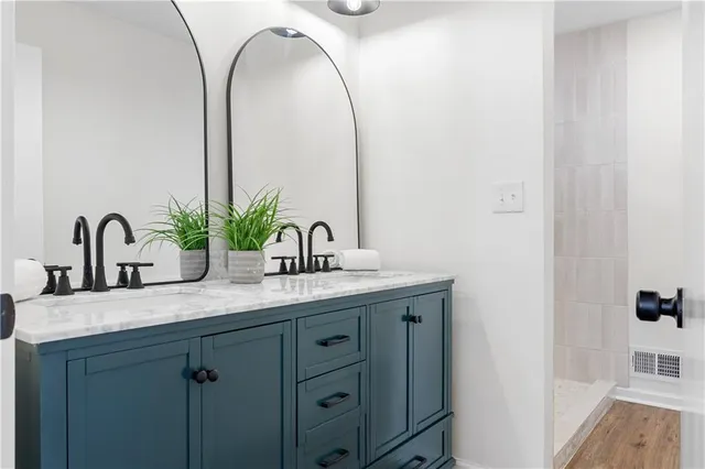 a view of a bathtub in a bathroom