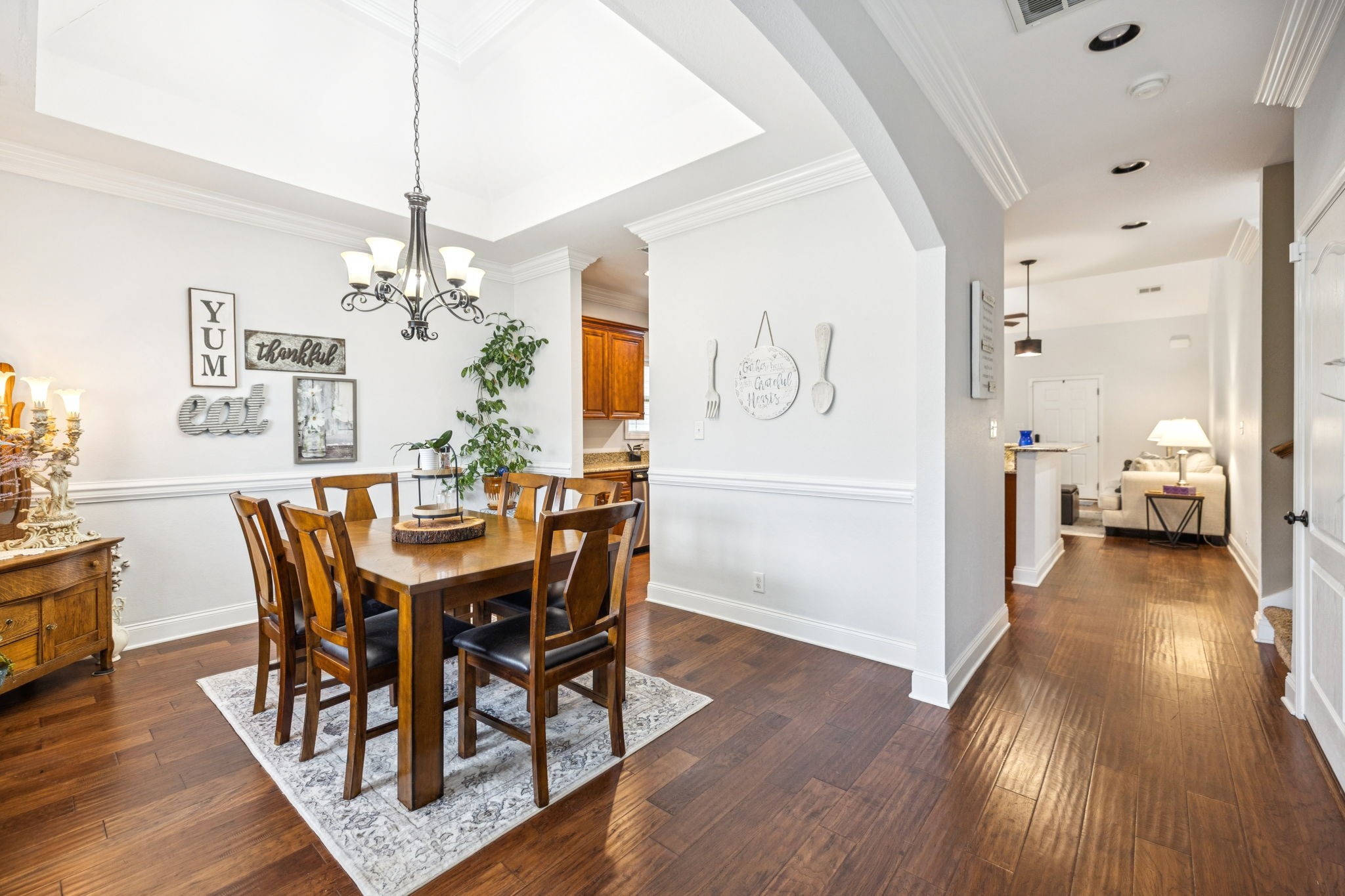 188 Whitman Alley Clarksville, TN 37043 - Photo 7 of 28 a view of a dining room with furniture wooden floor and chandelier