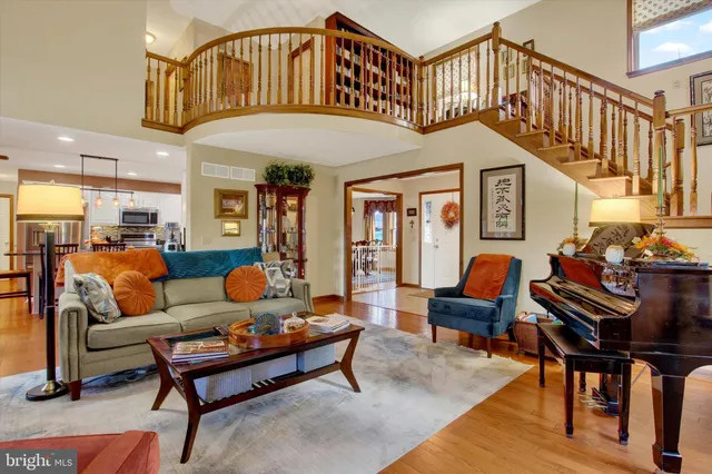 a living room with furniture