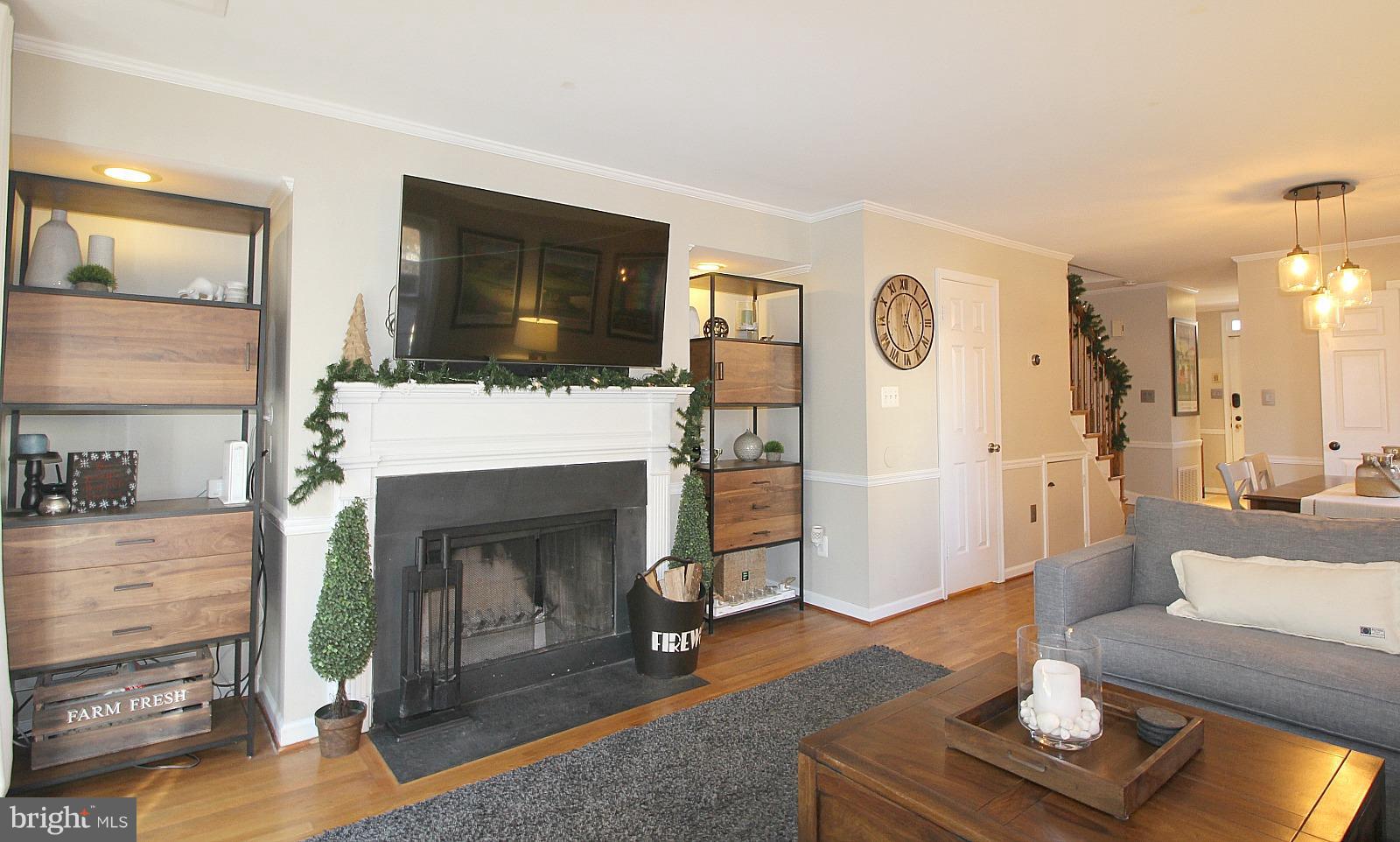 424 West Glebe Road Alexandria, VA 22305 - Photo 4 of 24 a living room with furniture a flat screen tv and a fireplace