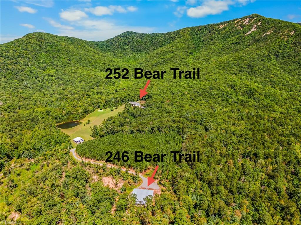 246 Bear Trail Lowgap, NC 27024 - Photo 28 of 50 Overhead view of entire 56 acre property with Blue Ridge Mountains in background.