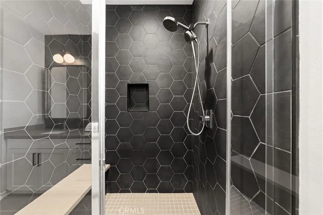 a bathroom with a shower