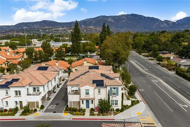 an aerial view of multiple house