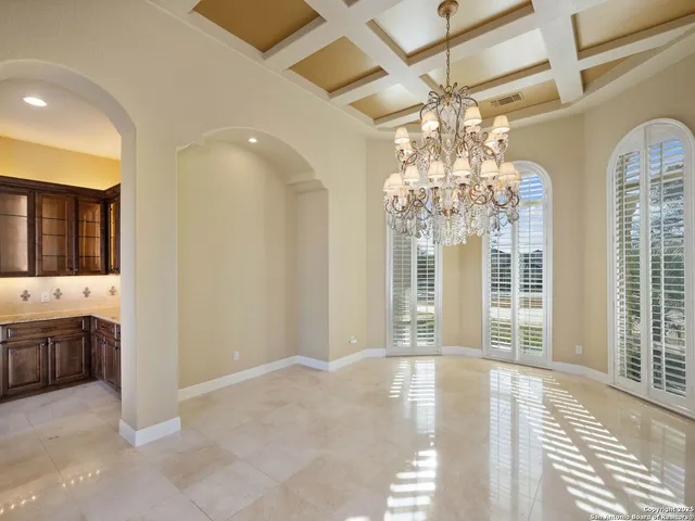 a view of a livingroom with a chandelier