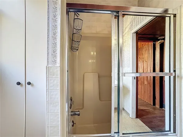 a bathroom with a shower