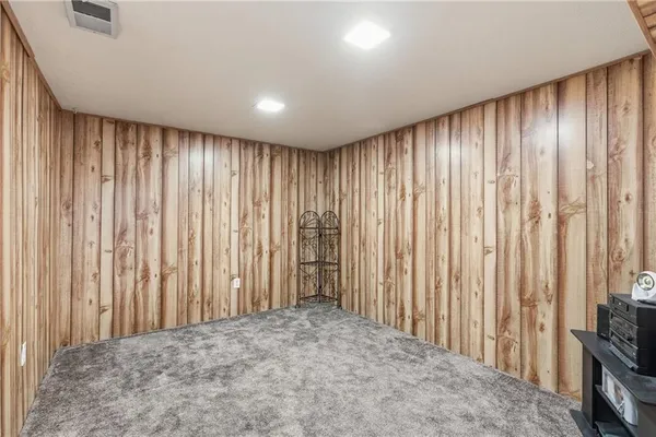 a view of a room with windows