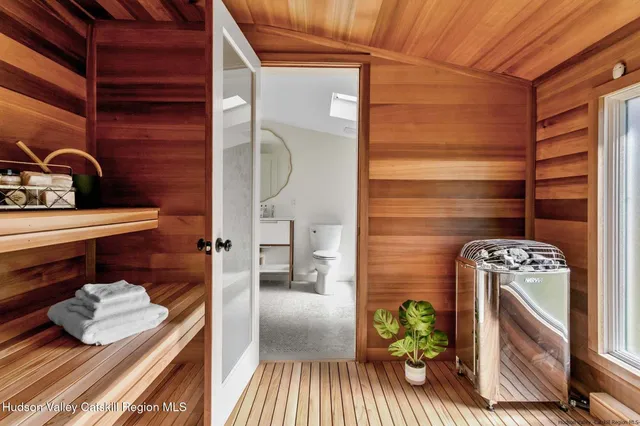 a view of a lake with a mountain in the background