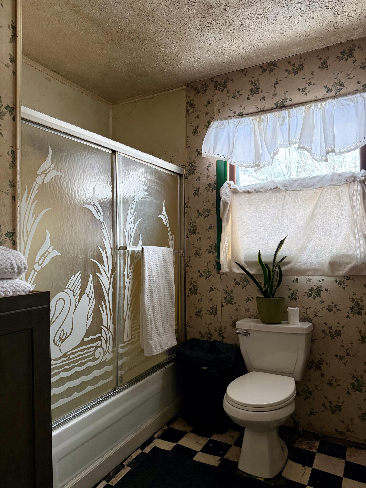 109 South Jefferson Street Hamlet, IN 46532 - Photo 10 of 14 a bathroom with a sink a toilet and a shower curtain