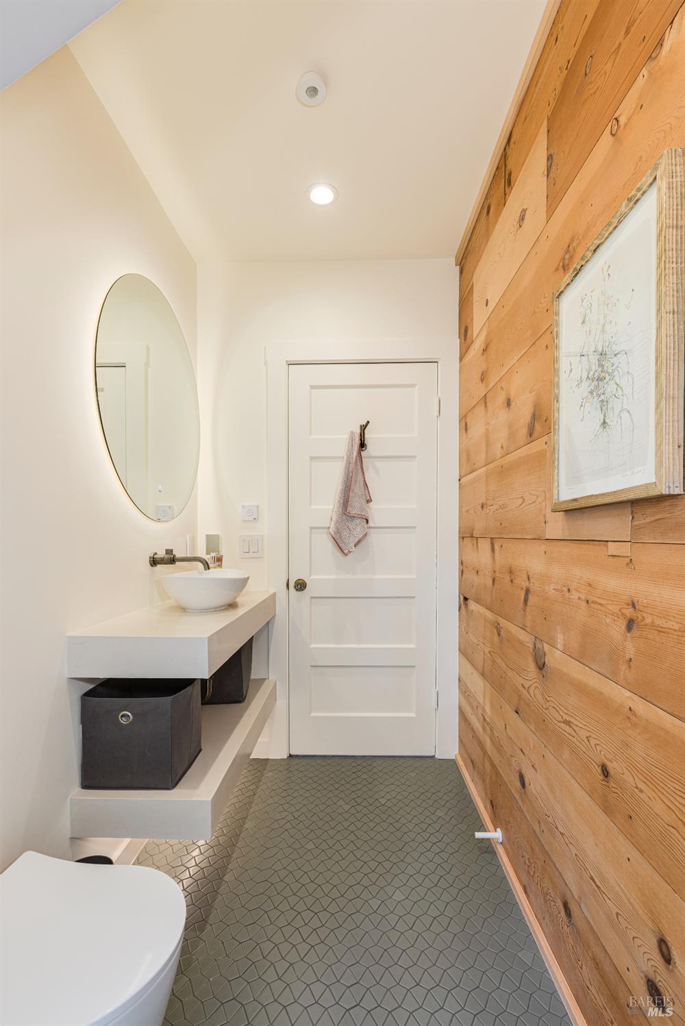 3150 Pepper Road Petaluma, CA 94952 - Photo 29 of 85 Guest bathroom with Toto smart toilet & warm wood paneling.