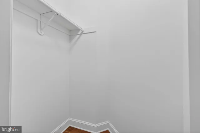 a view of small space with racks on the wall