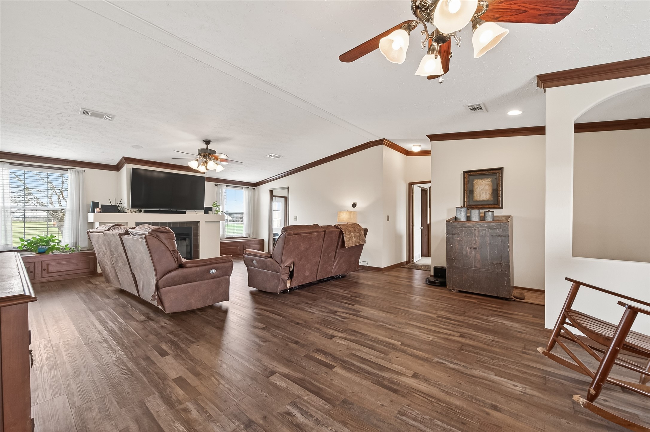9820 Oberrender Road Needville, TX 77461 - Photo 8 of 34 Living Room with Fireplace