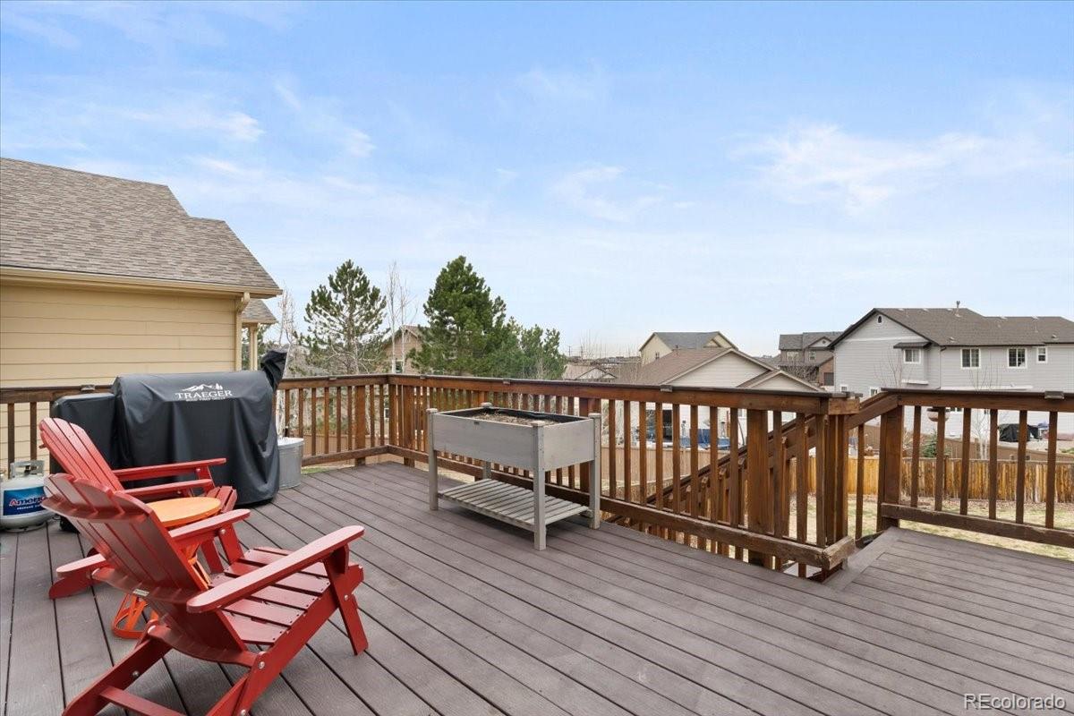 1906 Charbray Point Castle Rock, CO 80108 - Photo 15 of 44 a view of a roof deck with wooden floor and fence