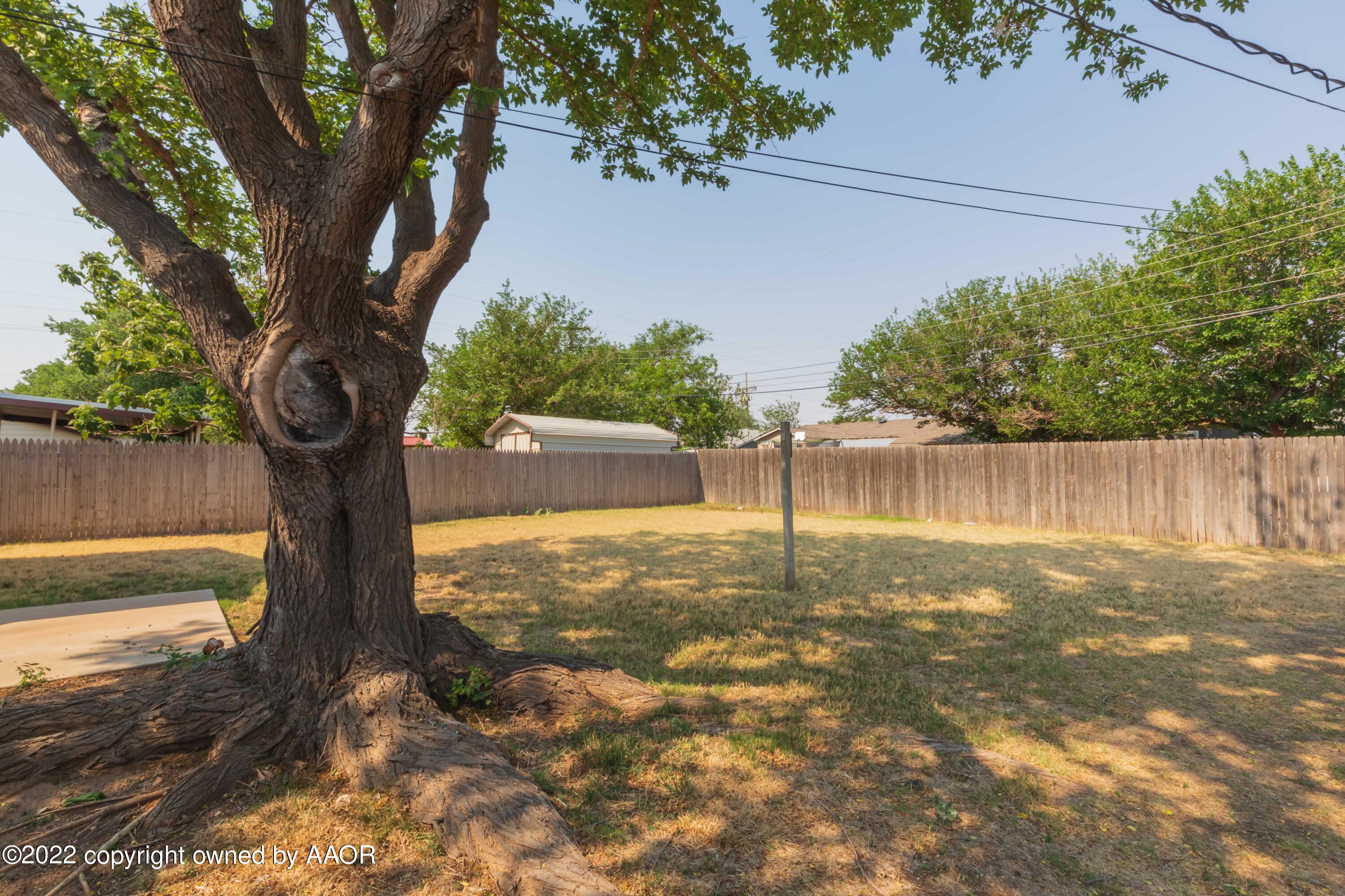 5138 Crockett Street Amarillo, TX 79110 - Photo 34 of 35 a view of a yard with an trees