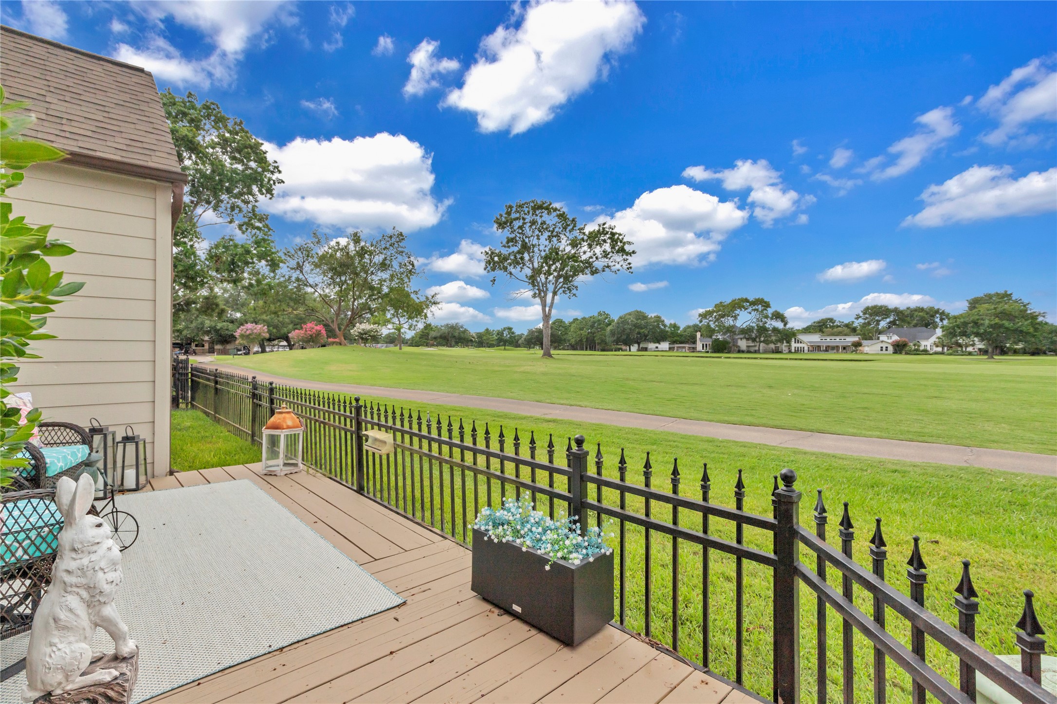a view of a balcony with lake view