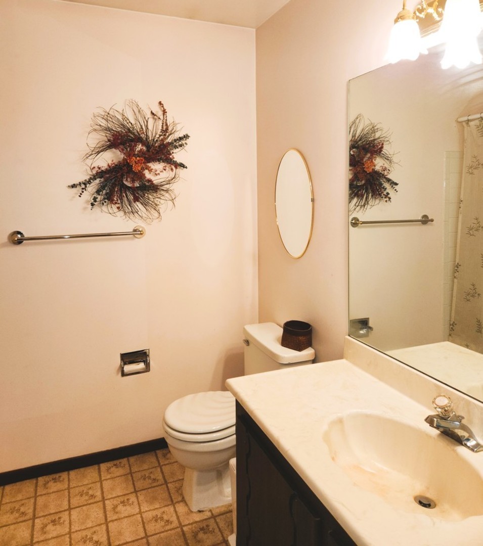 1220 Plum Tree Court, Unit 2D Schaumburg, IL 60193 - Photo 17 of 24 a bathroom with a sink a toilet and a mirror