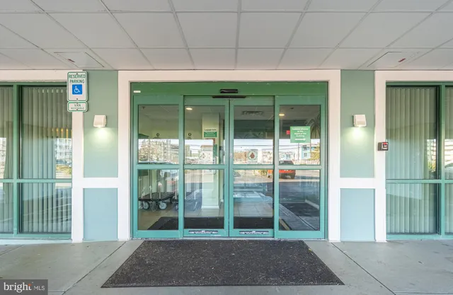 a view of a entryway door of the building