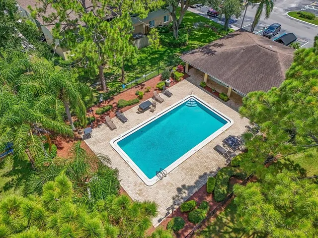 an aerial view of a house