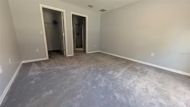 an empty room with closet