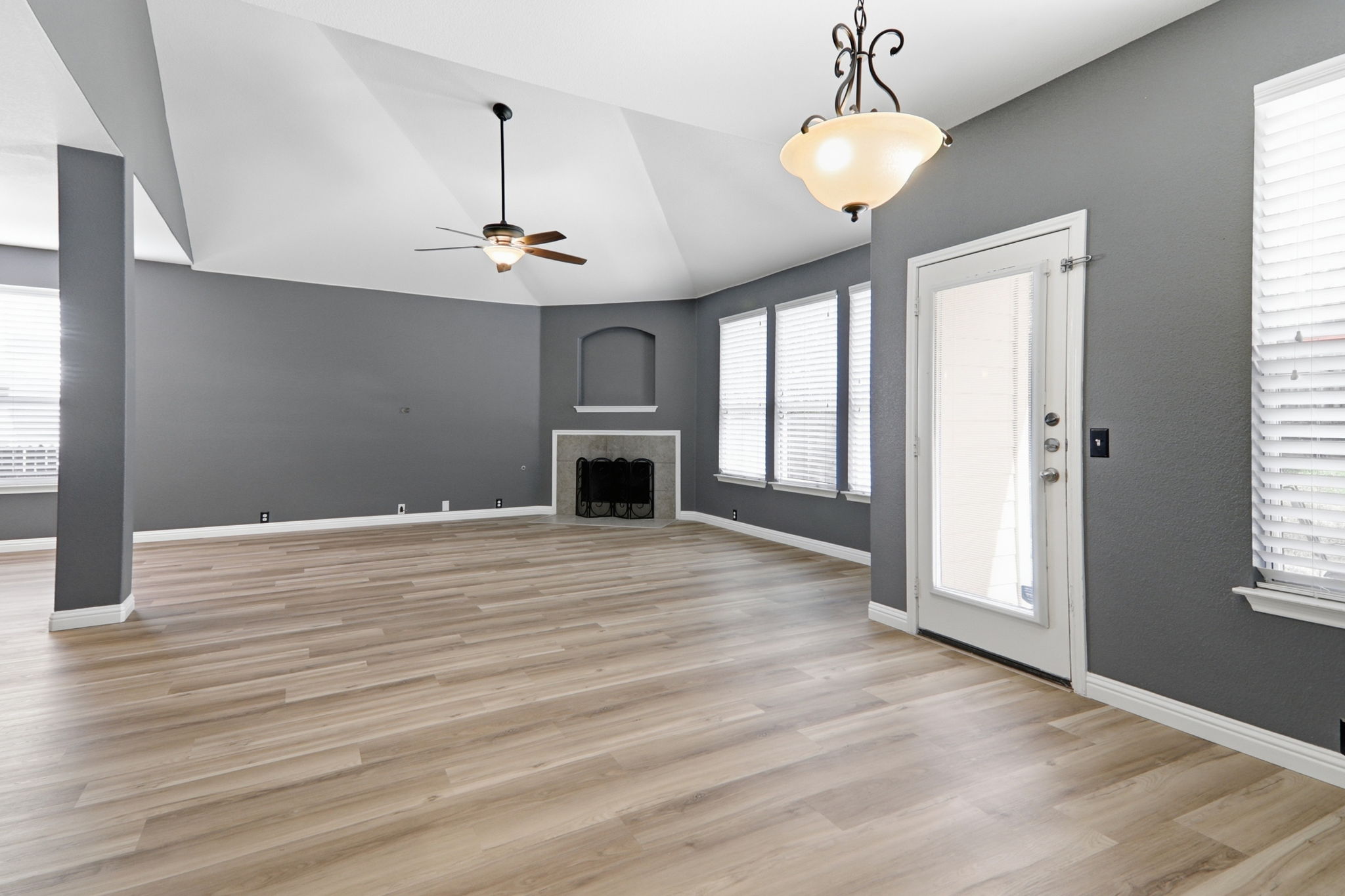 2157 Paradise Ridge Drive Round Rock, TX 78665 - Photo 6 of 34 a view of empty room with wooden floor and fan