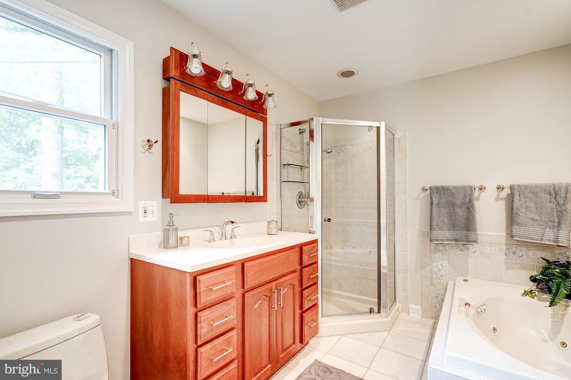 9219 Fernwood Road Bethesda, MD 20817 - Photo 18 of 29 Master bath with Jacuzzi spa and separate shower
