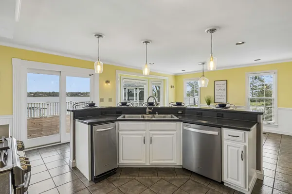 a bedroom with a bed and a fireplace