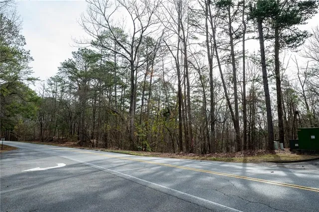 a view of space with trees